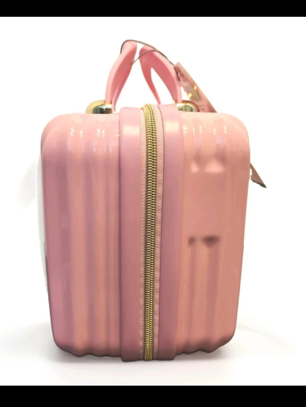 Compact Pink Hard-Shell Cosmetic Case with Handle Beauty Organizer